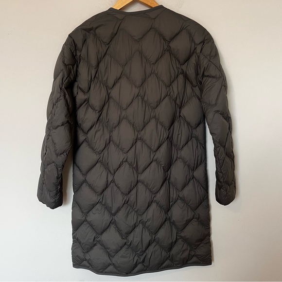 Uniqlo Ultra Light Down Relaxed Coat Olive XS Longline Quilted Jacket - Picture 9 of 14